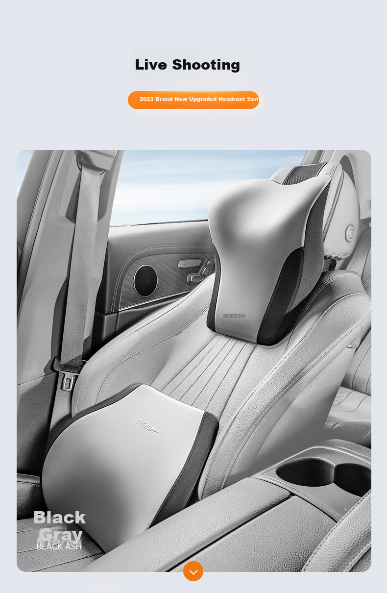 Qiaoshi Car Headrest Neck Pillow Driving Cushion Car Seat Sports Massage Neck Support Pillow for Mercedes-Maybach 15