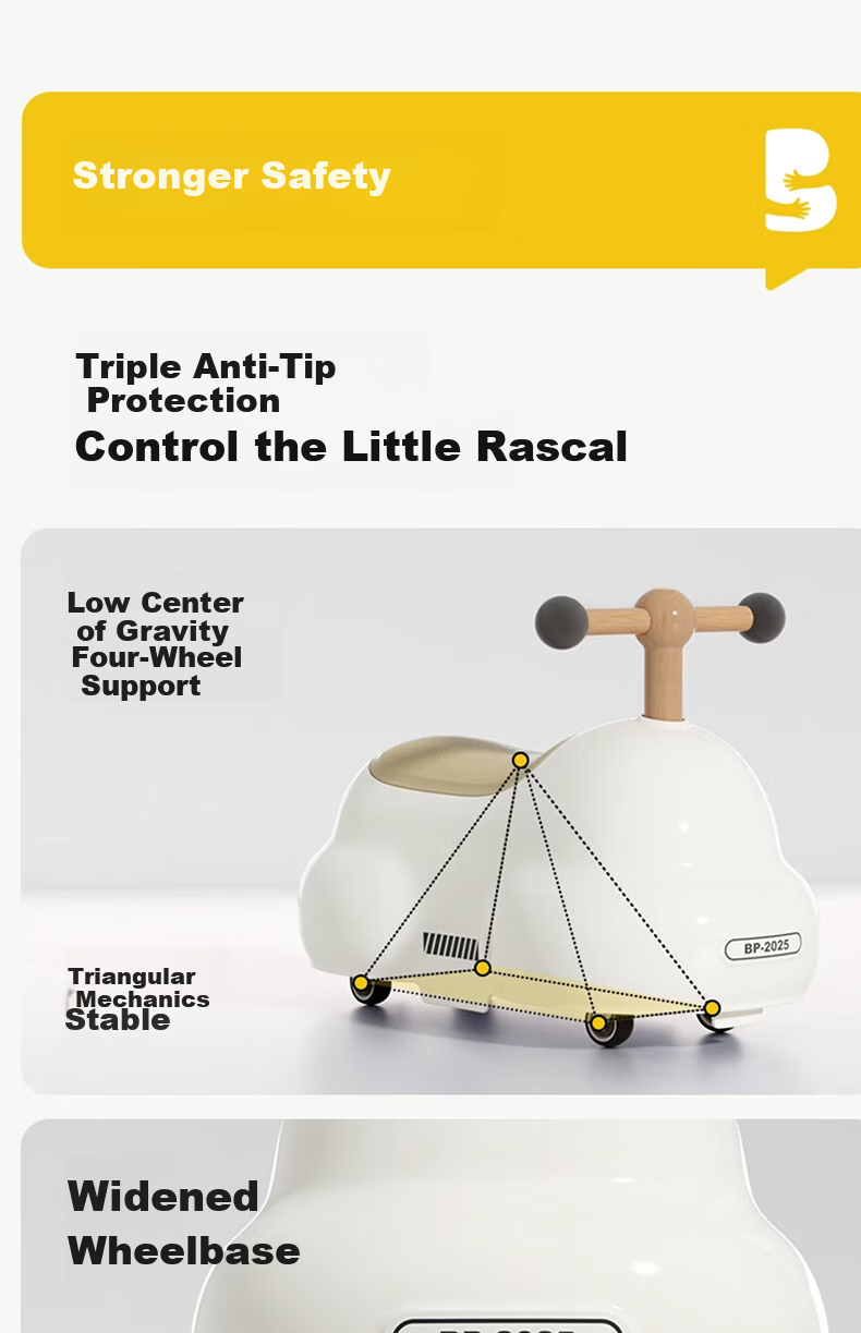 Babypods Peanut Ride-On Toddler Twisting Car 1-3 Years Old Scooter with Storage Baby Gourd Car Birthday First Year Gift 7