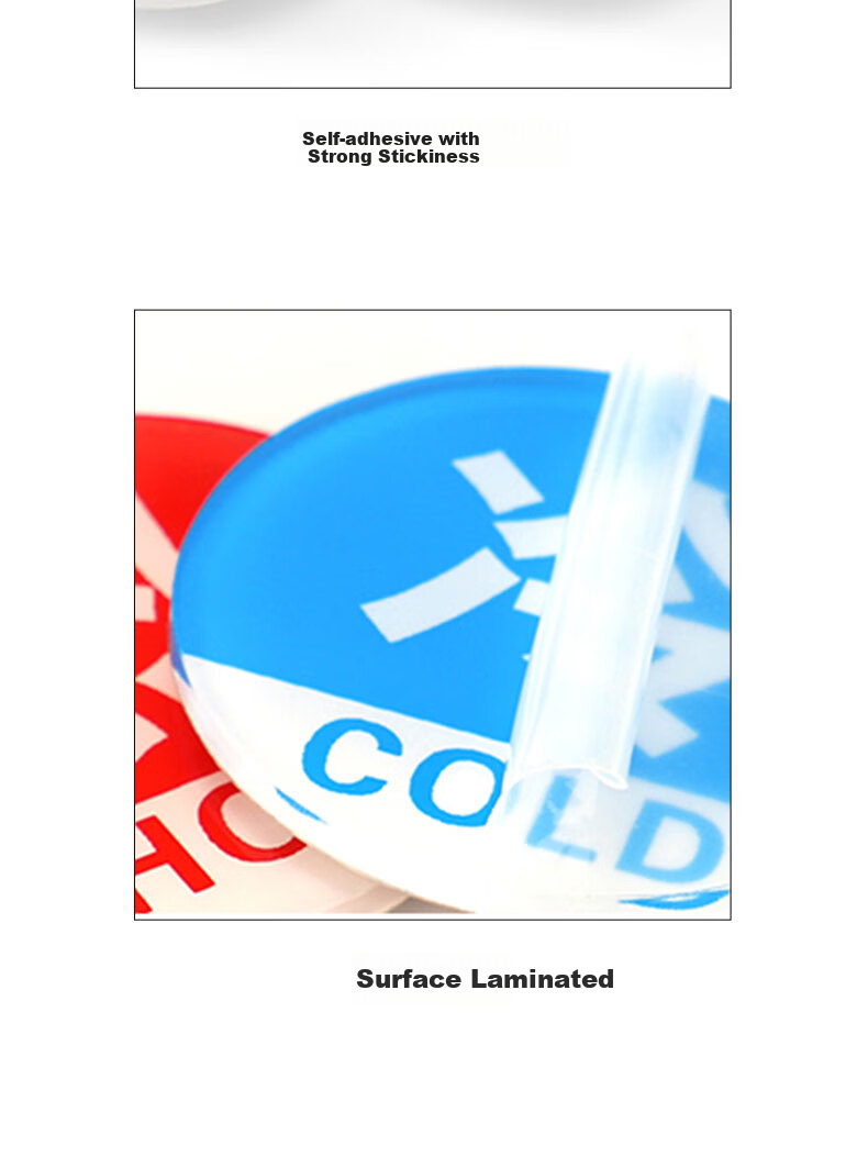 Yiju Changning Acrylic Hot and Cold Indicator Sign Sticker Hotel Faucet Reminder 5x5cm 5 Pairs Pack 3