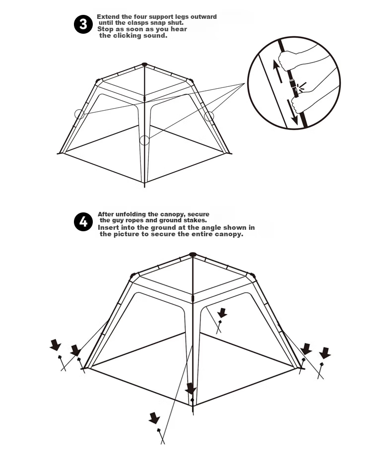 Black Dog Automatic Dome Canopy Titanium Black Coated Quick Setup Outdoor Camping Self-Standing Sunshade Shelter 16