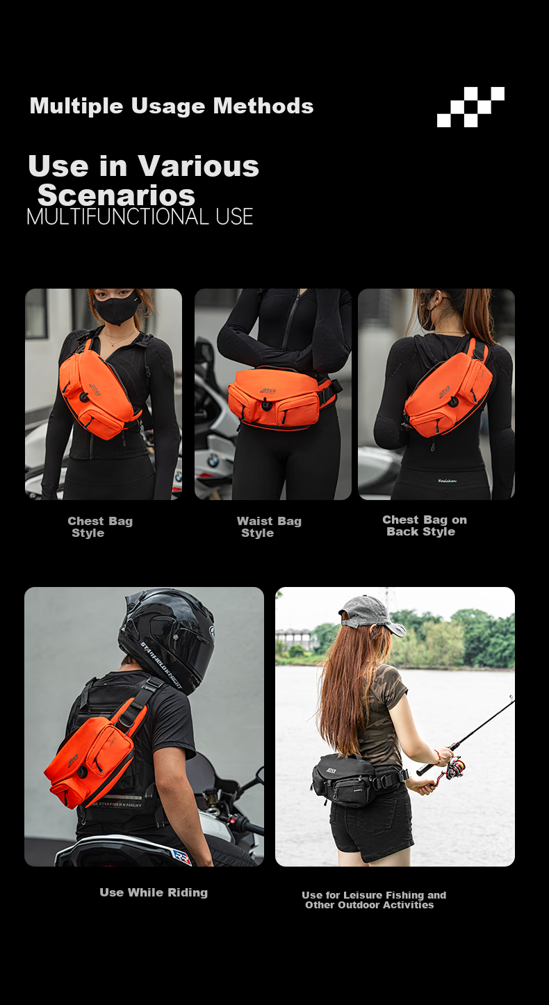 STAR FIELD KNIGHT Motorcycle Riding Waist Bag Unisex Multifunctional Outdoor Water-Resistant Storage Crossbody Bag Knight Gear SKB398 10