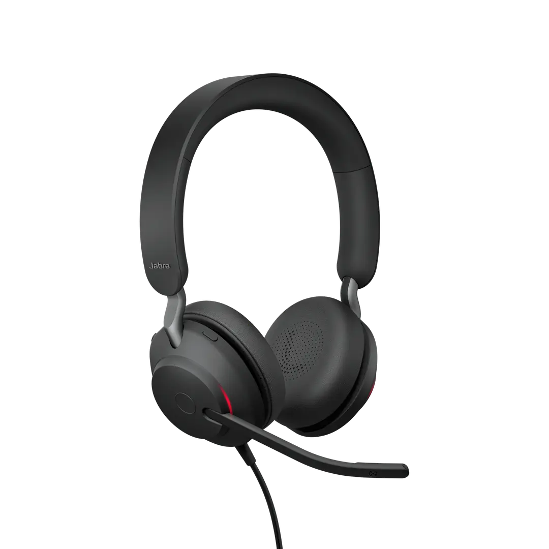 Jabra Evolve2 40 UC, Computer Office Conference Call Center Customer Service Telemarketing Headset, Online Education Over-Ear Noise-Cancelling Dual-Ear Headphones