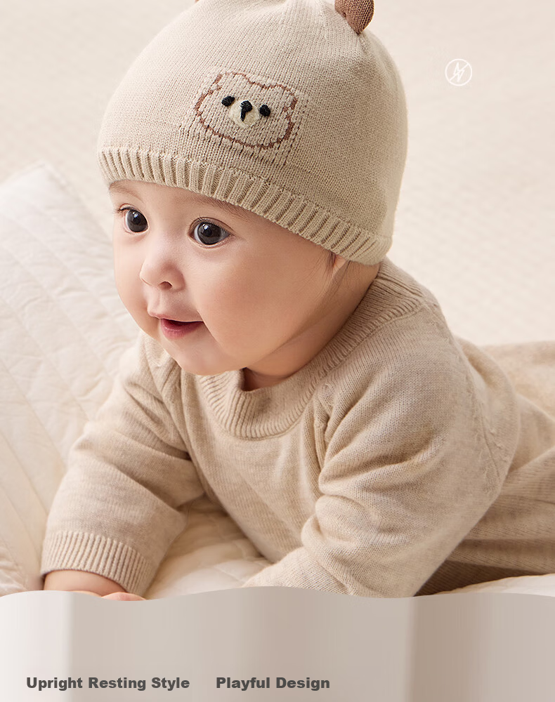 October Crystal Baby Hat Fontanelle Cap Autumn Winter Wool Blend Newborn Infant Cap Unisex 0-3-6 Months 13