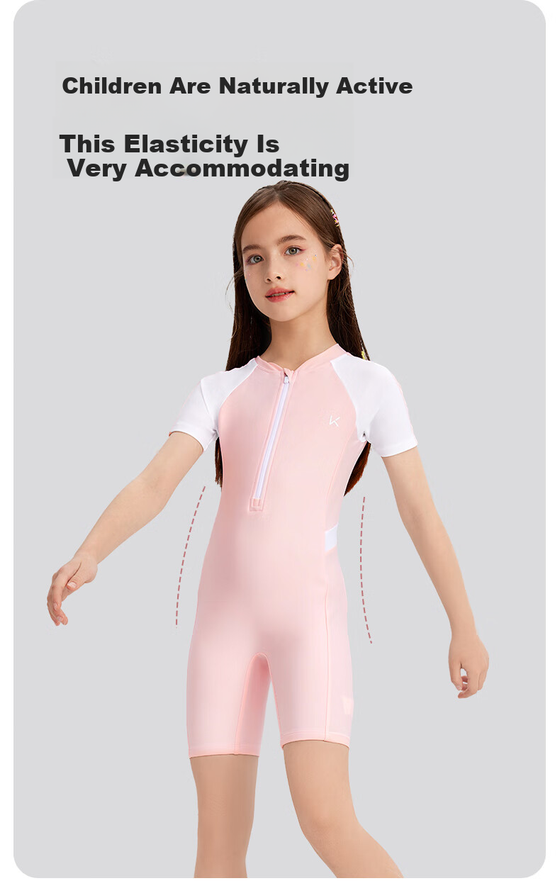 Keep Kids Girls Professional One-Piece Square-Leg Quick-Dry Swimsuit Morning Glory Purple Three-Piece Set 140 2