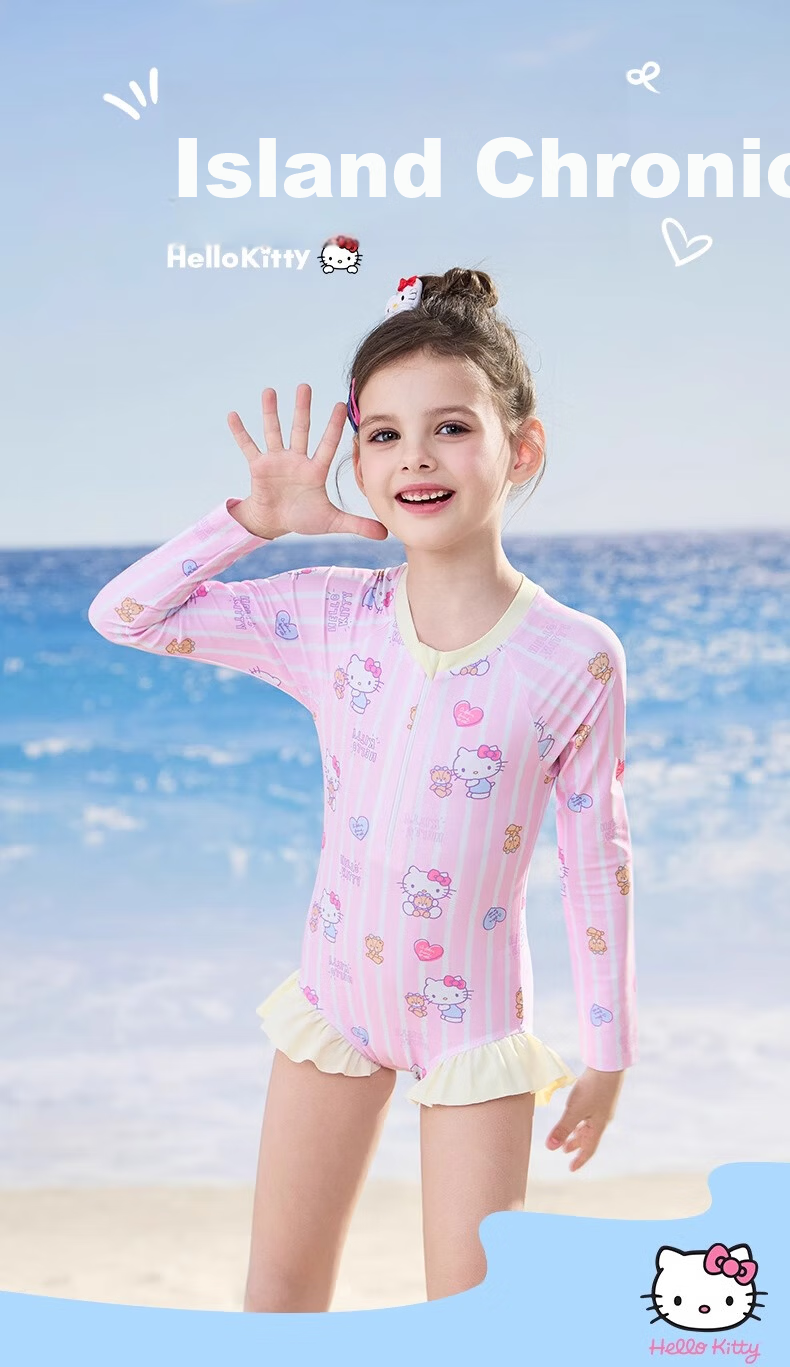 F.DYRAA & Hellokitty Kids Girls Sun Protection Swimwear Set A Class Three-Piece KC522C0012E Pink Size 130 1
