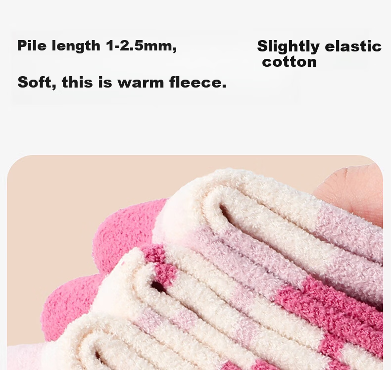 MiiOW Girls' Coral Fleece Warm Thickened Mid-Calf Socks Autumn Winter Kids Plush Socks for Children Students Baby Girls 5