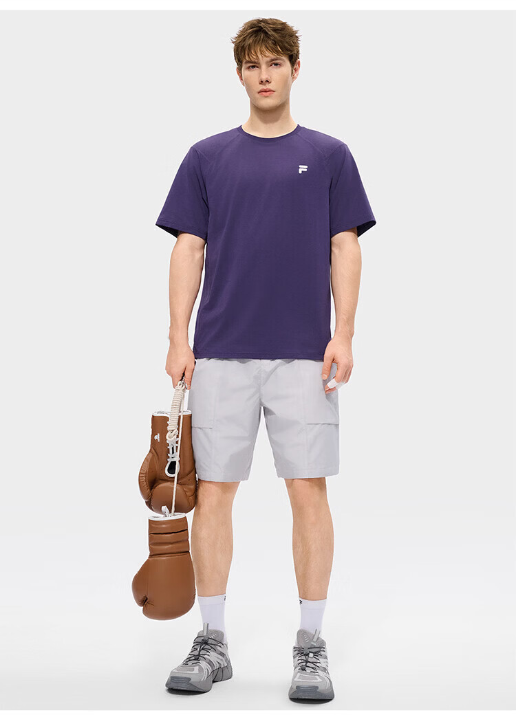 FILA Official Trendy Couple Knitted Dopamine Short Sleeve T-Shirt 26 Summer Quick-Dry Sports Tee 69