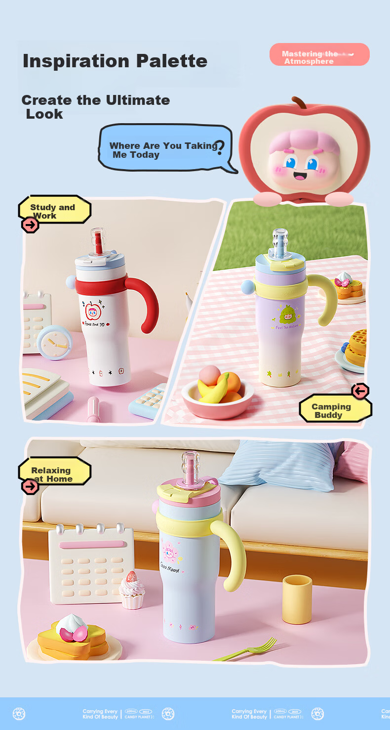 BABLOV Insulated Kids 316L Stainless Steel Portable Silicone Straw Water Bottle 17
