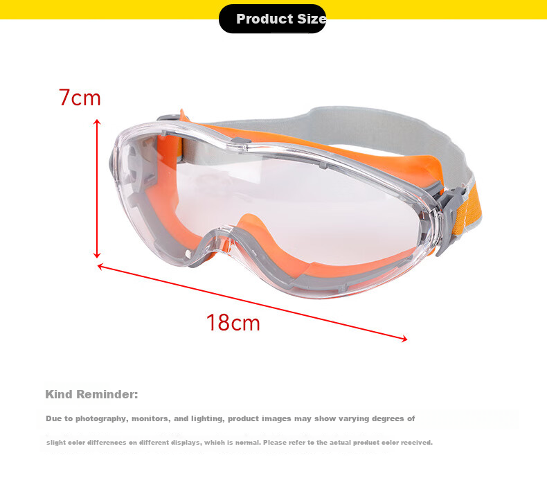 Minggu Fully Enclosed Industrial Safety Goggles Windproof Dustproof Riding Glasses with Black Frame Transparent Lens 4