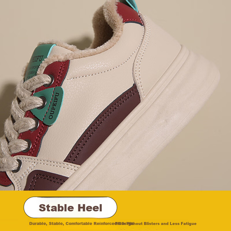 CARTELO Women's Casual Winter Fleece-Lined Sports Shoes Warm Cotton Sneakers for Pregnant Women 1668 Red Size 40