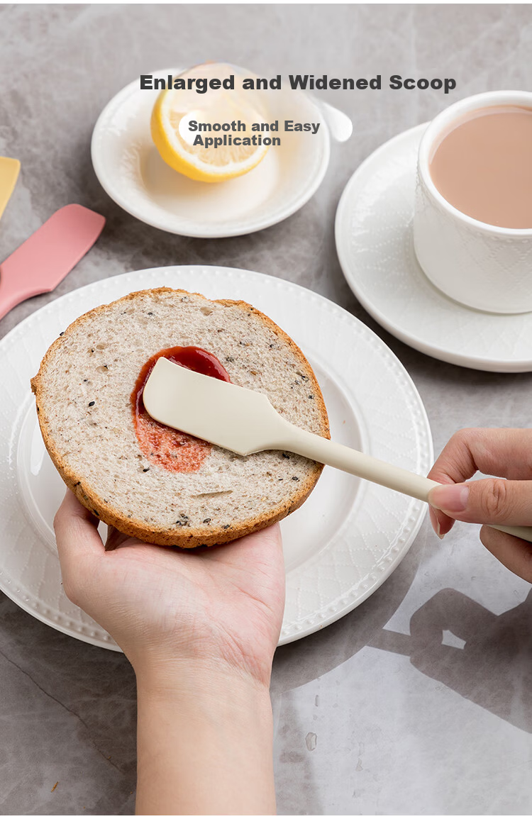Banwu Life Silicone Spoon Silicone Scraper Long Handle Coffee Stirring Spoon Jam Spatula Butter Spreader Food Grade Baking Silicone Spatula 7