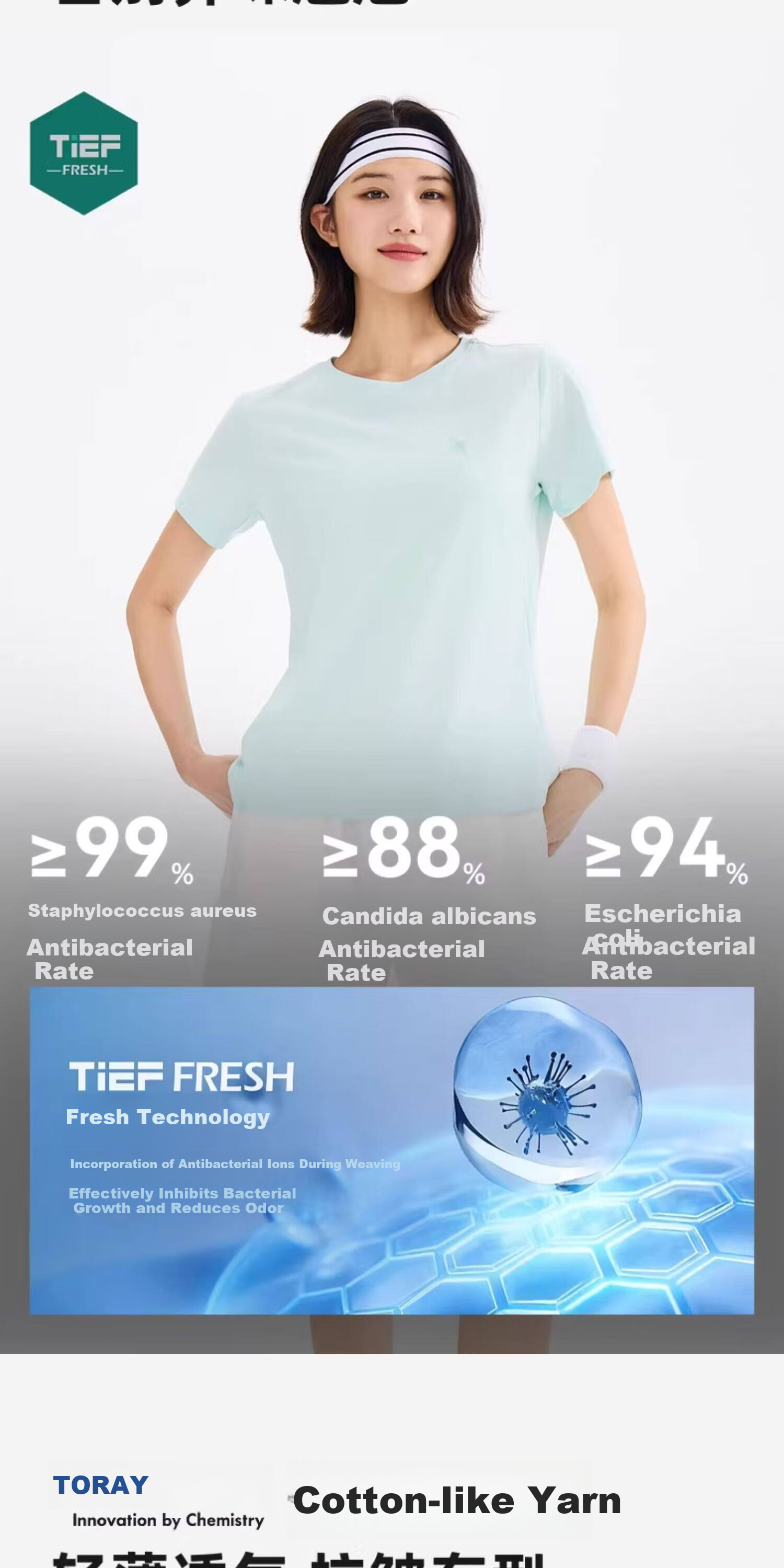TOREAD Quick-Dry Short Sleeve T-Shirt Outdoor Sun Protection Antibacterial Moisture-Wicking Sports Summer Half Sleeve Top Ice Green Women XL 7