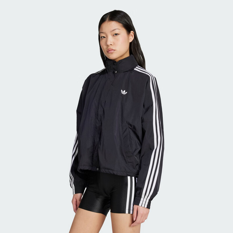 Adidas Originals Women's 3S WINDBREAKER Windbreaker Jacket JX1451 Black M 3