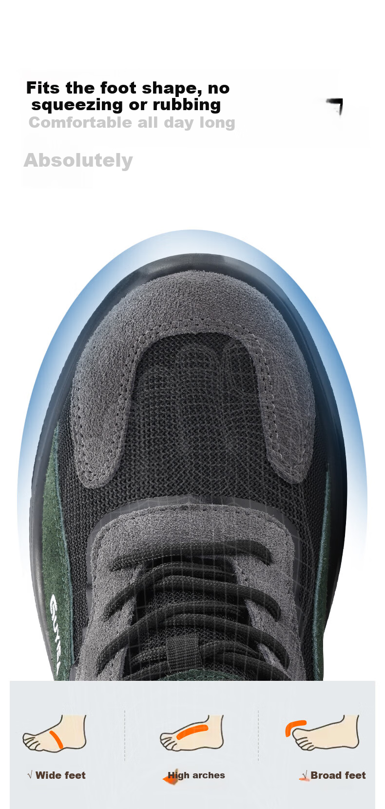 Jingtu Anti-Static Safety Work Shoes Unisex Steel Toe Anti-Smash Puncture-Resistant Ultra-Light Model 2095SA Size 41 7