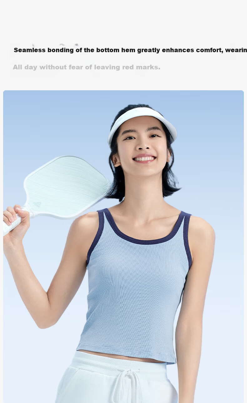 Songshan Cotton Shop Women's Lightweight Mint Ribbed Tank Top with Built-in Bra, Cooling, Stretchy, Seamless, Breathable, Comfortable, Suitable for Layering or Wearing Out 8