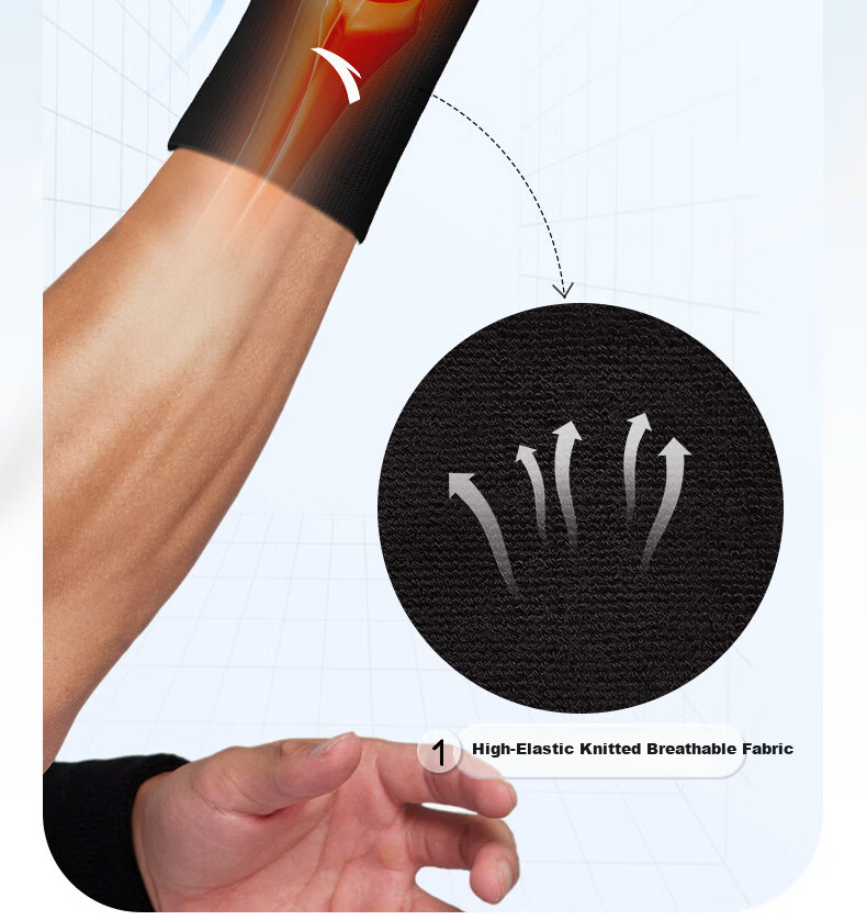 Anta Wrist Support Men Fitness Sports Sprain Tendon Wrist Sleeve Women Badminton Sweat Absorption White One Size 13