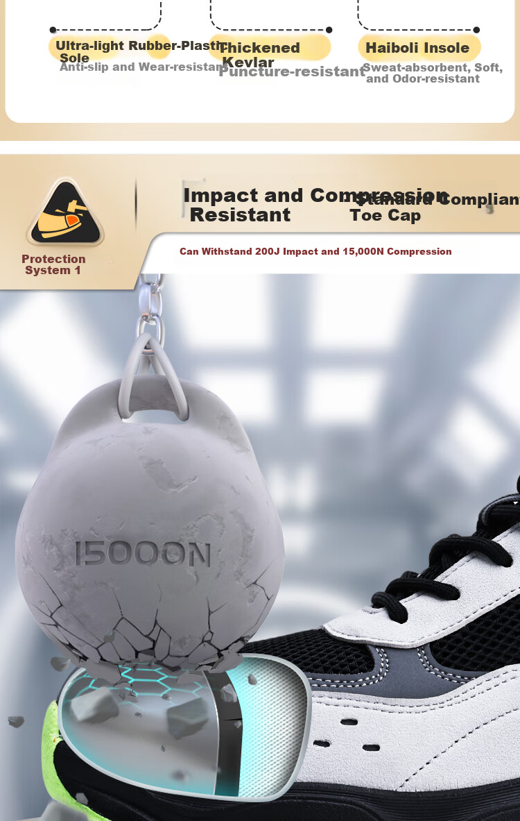 Dinggu Safety Shoes Men's Anti-Smash Anti-Puncture Steel Toe Lightweight Soft Sole Work Shoes New JD1632A39 2