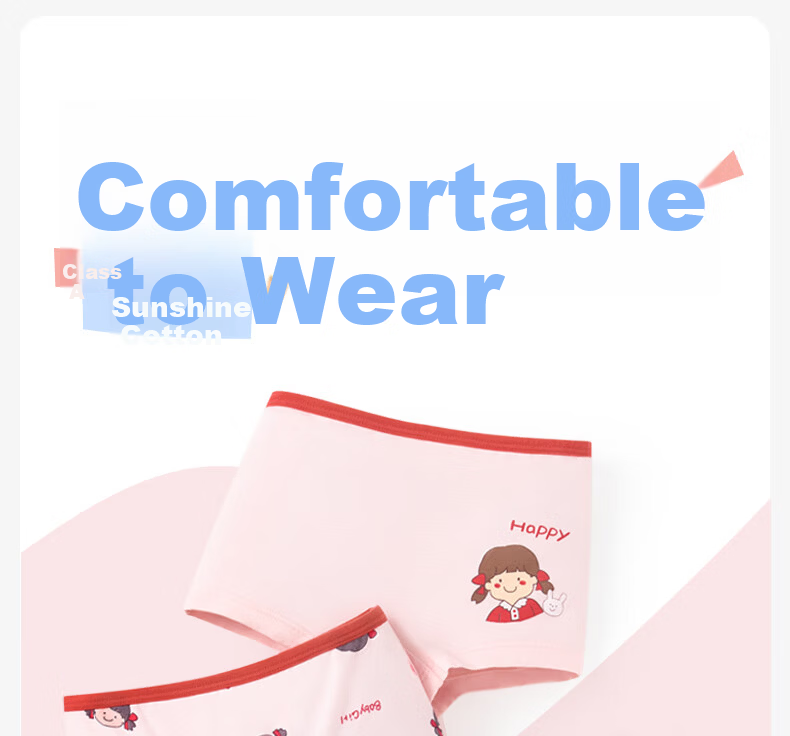Niduoxiong Girls' Underwear, Children's Panties for Older Kids, Class A Cotton Boxer Briefs, Breathable And Comfortable, Size L 2