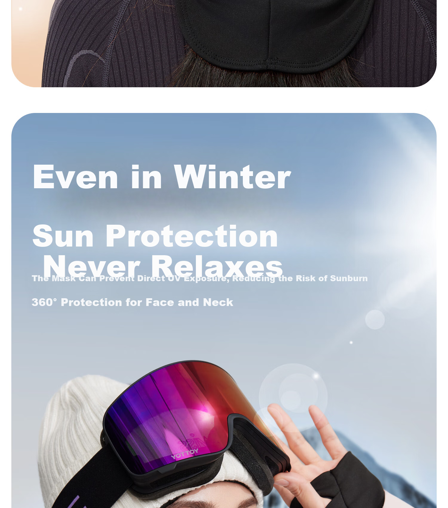 Yottoy Ski Mask Face Cover Unisex Outdoor Mountaineering Cycling Autumn Winter Windproof Warm Ski Gear Non-Slip Headband Style 11