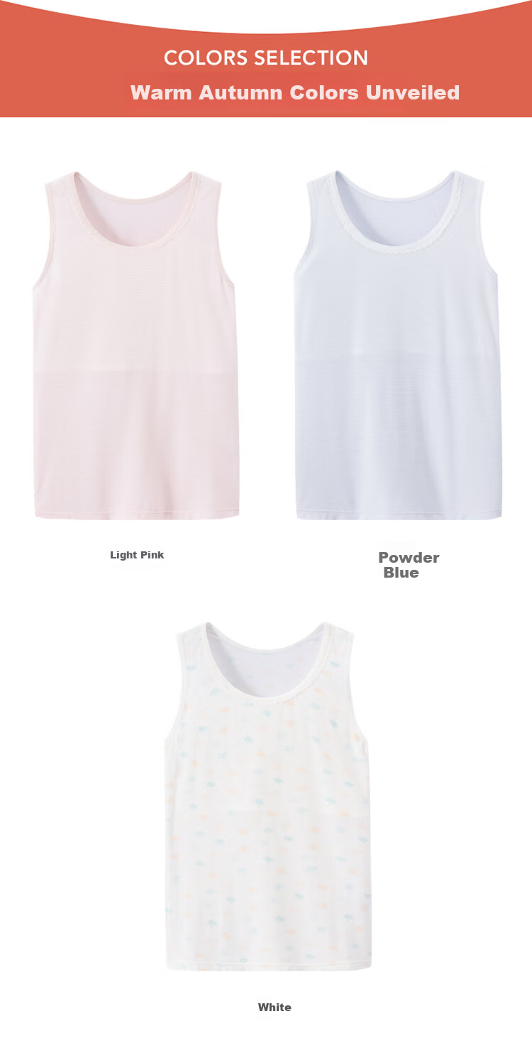 THREEGUN Children's Clothing, Class A Antibacterial Breathable Mesh Undershirt for Girls, 99331A0, Pink And Blue, Size 140 14