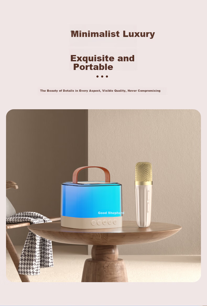 Good Shepherd All-in-One Karaoke Microphone Speaker Wireless Bluetooth Home KTV Set Outdoor Singing Device Children's Karaoke Birthday New Year Gift 2