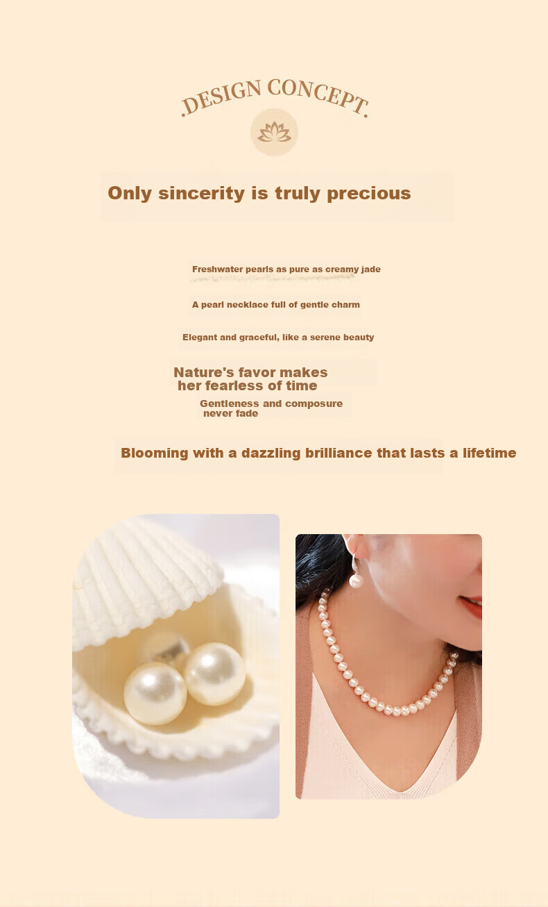 Benmingtang Natural Pearl Necklace for Women, 2026 New Light Luxury Plain Bead Necklace, Graduation Gift for College Entrance Exam, Blessing And Graduation Present for Girlfriend 1