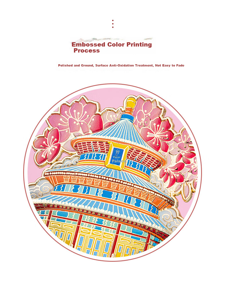 Tianse Beijing Landmark Cultural Creative Relief Metal Refrigerator Magnet Forbidden City Travel Souvenir Chinese Style Gift TS-5973 Beijing Tiananmen 6