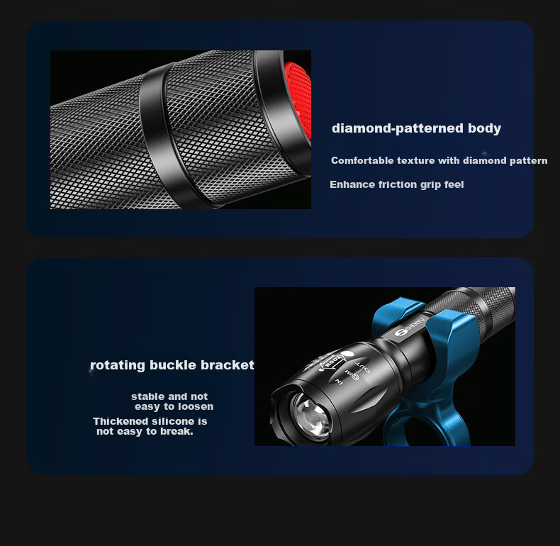 AIC Mini Flashlight High Brightness Zoomable Long Range Ultra-Long Battery Life Outdoor Cycling Emergency Light 21