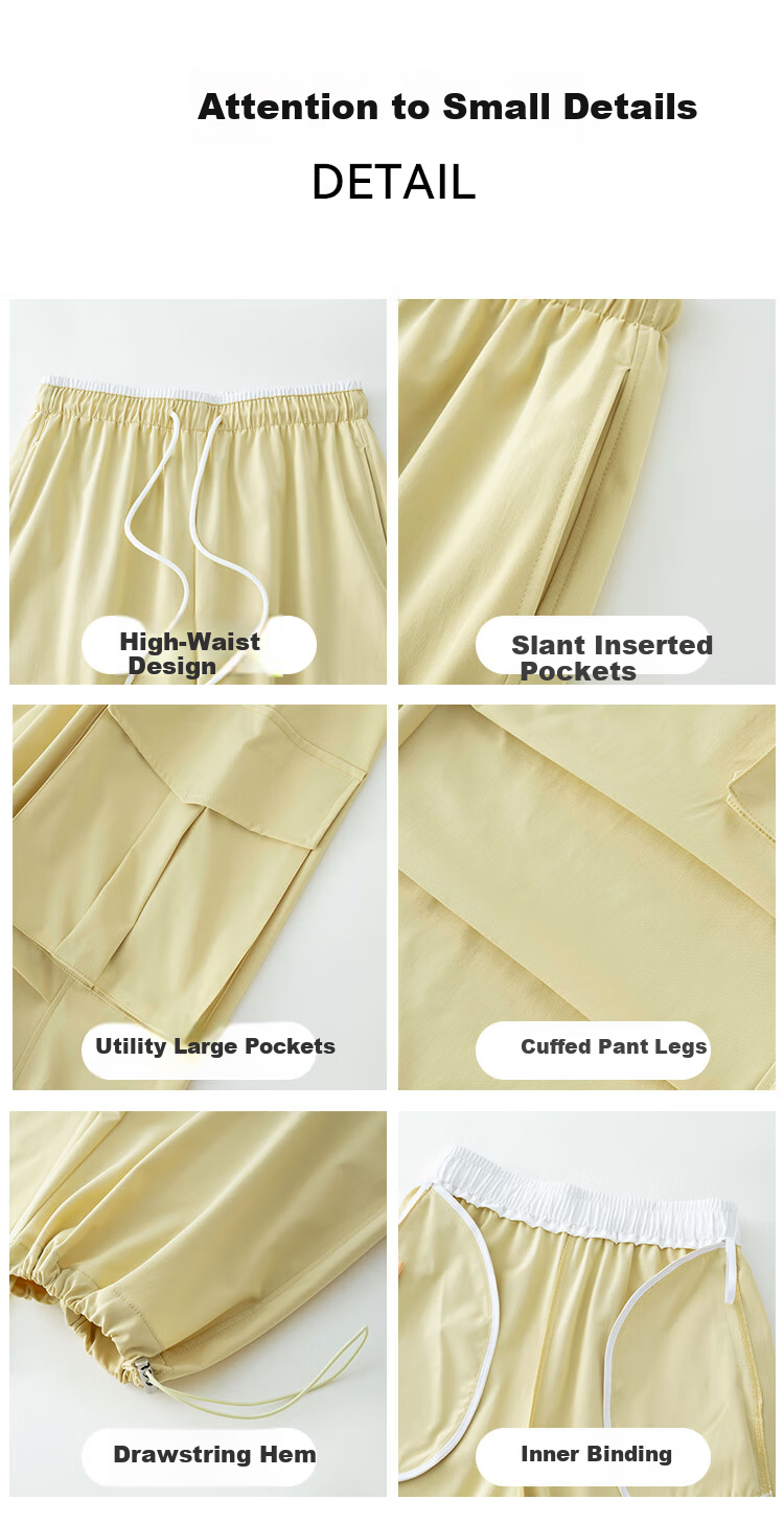 Free Style Women's Cargo Pants Summer Thin 2026 New High Waist Slim Drawstring Jogger Paratrooper Wide Leg Hiking Casual Pants 10