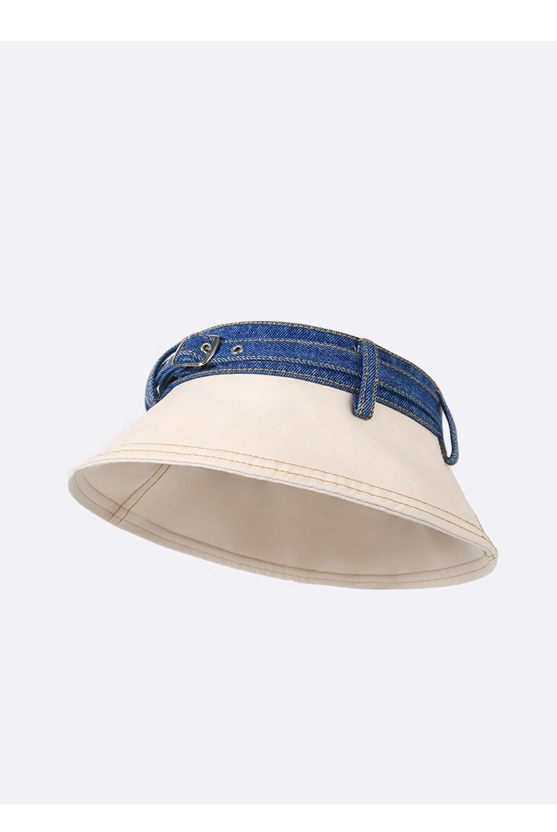 CACUSS Women's Denim Open-Top Cap Summer Sweet Cool Face-Slimming Sun Hat Outdoor Casual Foldable Sun Hat Apricot Beige 11
