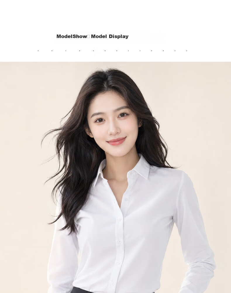 Chaoxu White Shirt Women's Daily Casual 2026 New Non-Iron Simple Long Sleeve Commuter Interview Professional Formal Shirt 12