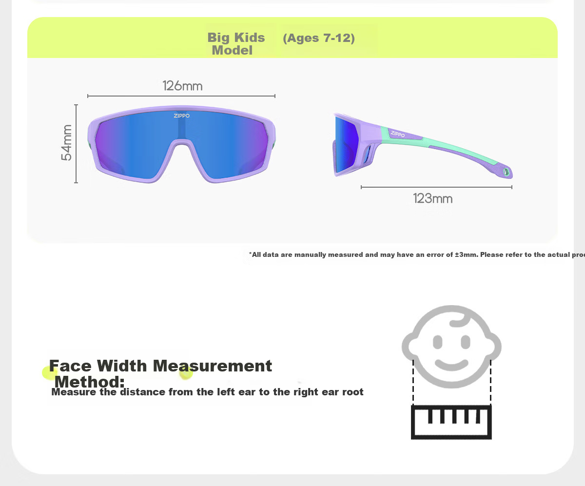 ZIPPO Kids Sunglasses UV Protection Cycling Sports Unisex Outdoor Goggles 52865C01-11 10