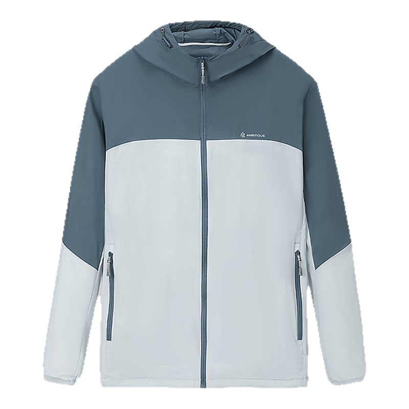 HLA Men’s Jacket 26 Hooded Spliced Sleeve Lightweight Sun Protection Portable Summer Coat