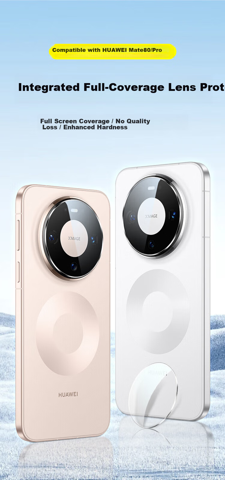 KOOLIFE [Value Pack of 2] Compatible with Huawei Mate80 Pro Lens Protector, Mate80 Rear Camera Lens Protective Film, Ultra-Thin, High-Definition, Drop-Resistant, Scratch-Resistant 1