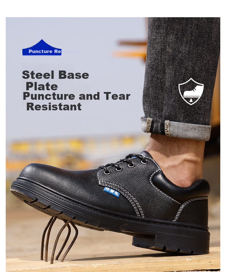 BlueOwl Shield Men's Breathable Durable Anti-Static Waterproof Anti-Smash Toe Anti-Puncture Worksite Safety Shoes D005A-1 Size 44 11
