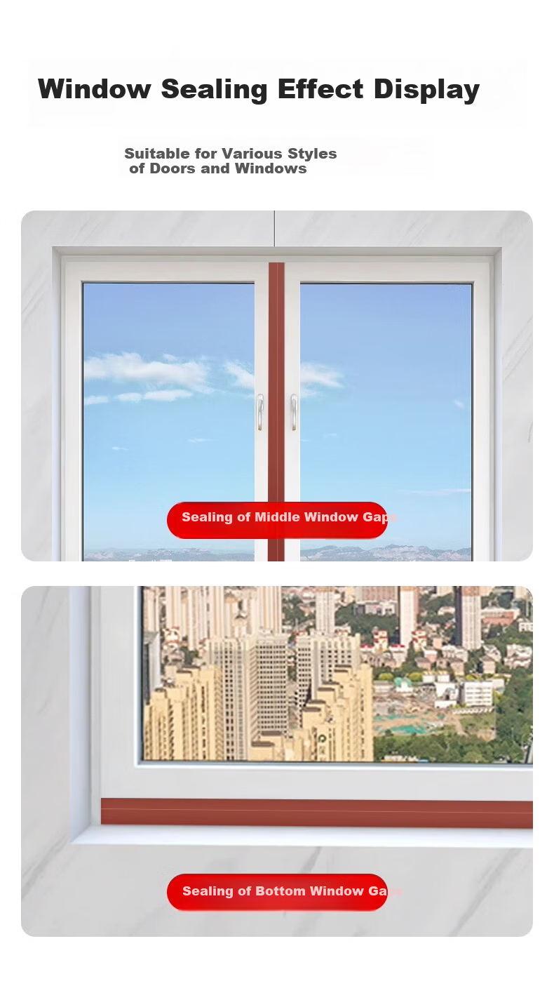 Xuanjia Mital Door and Window Gap Sealing Strip Glass Door Gap Windproof Soundproof Waterproof Adhesive Strip 7