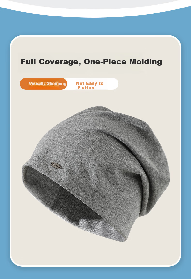 Qisefang Men's Beanie Cap Headwrap Sleep Cap Bald Cap Cold Weather Cap Air Conditioning Cap Warm Windproof Postpartum Cap Women's Slouchy Hat Black 2