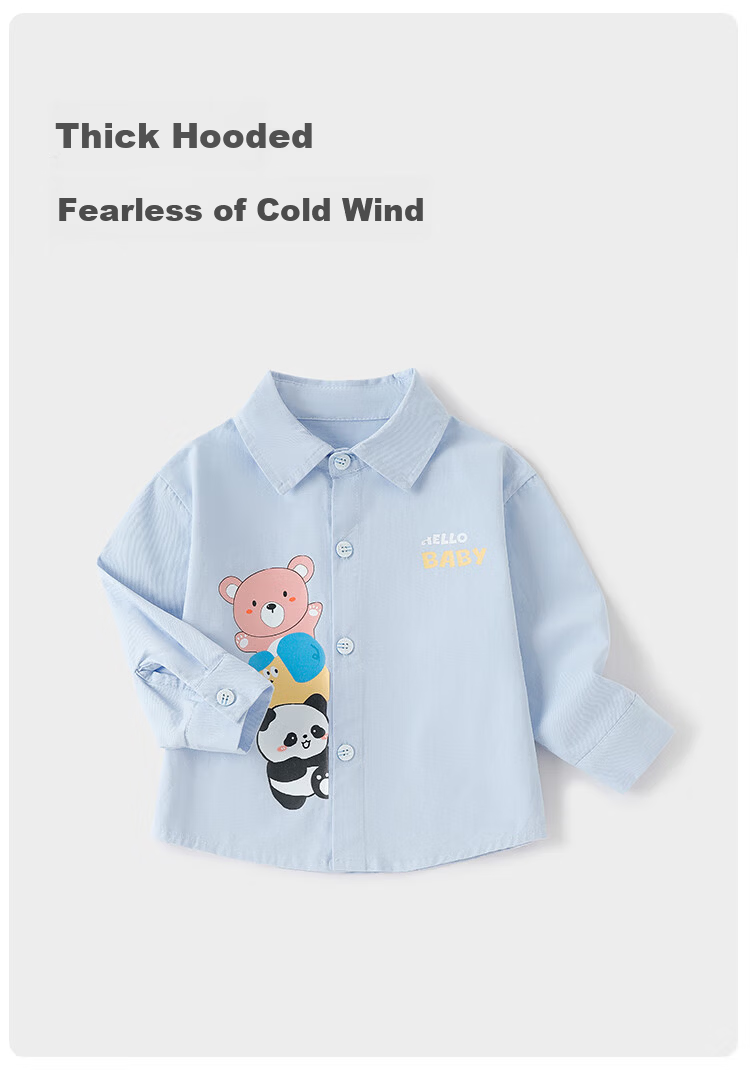 Yishuang'er Children's Shirt Spring and Autumn Boys' Polo Collar 100% Cotton Long Sleeve Baby Shirt White 110 4