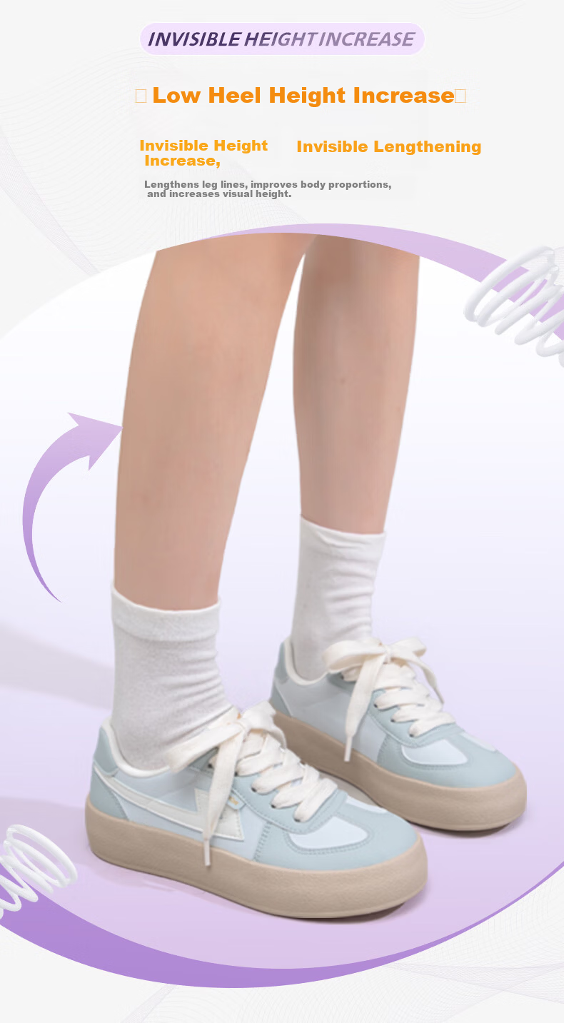 Warrior Women's Thick Sole Sneakers Lightweight Versatile White Casual Sports Shoes J700BR Off-White/Black Size 35 8