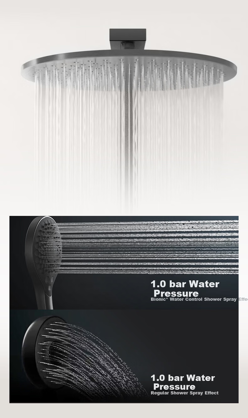 KOHLER Smart Shower Set Rain God 2.0 Thermostatic Shower Head Ink Shadow Gray 3