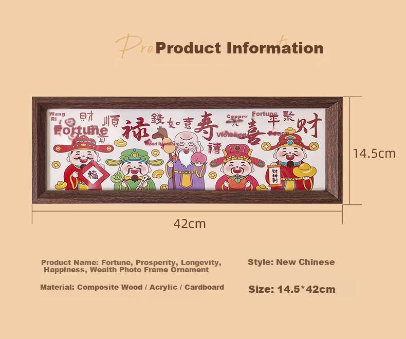 Kongsheng Five Blessings Doorway Decoration Prosperity Fortune Happiness Longevity Housewarming Gift Mother's Day Birthday Gift 8