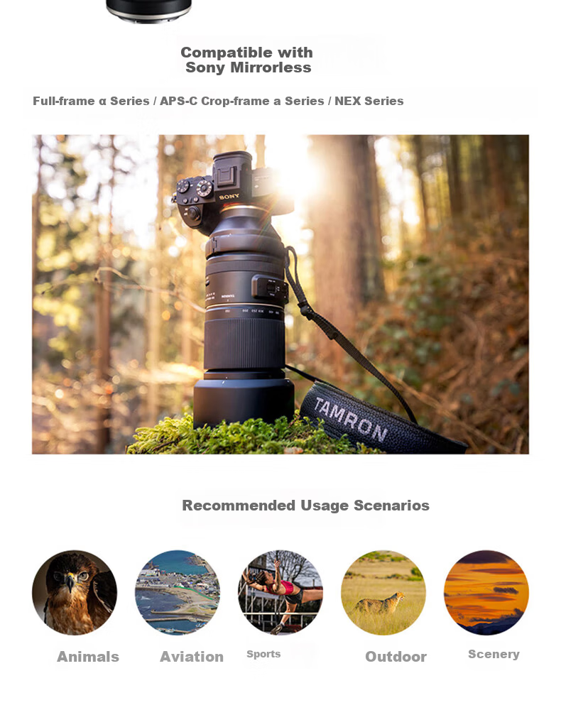 Tamron 150-500mm F/5-6.7 Di III VC VXD Image Stabilized Sports Birding Super Telephoto High Precision Focus Lens (Sony Full-Frame E-Mount) Youth Edition Kit 3