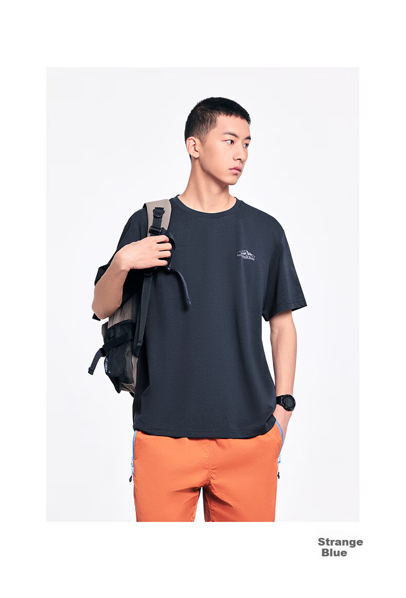 Erke Antibacterial Men's Sports Short Sleeve T-Shirt Summer New Solid Color Crew Neck Running Casual Base Layer Tee 17
