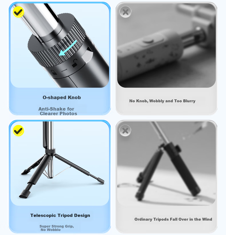 Zhiguozhe Dual-Light Selfie Stick Travel Compact Portable Phone Holder 360-Degree Rotating Anti-Shake Automatic Tripod Follow Shooting Photography Tool Concert 10