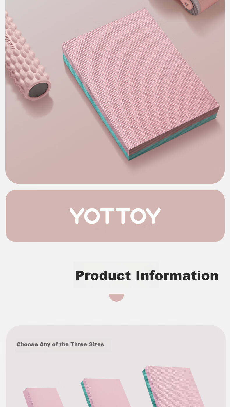 Yottoy Balance Pad Yoga Mat Flat Support Core Training Yoga Fitness Quiet Non-Slip Thickened Soft Foam Kneeling Pad 5