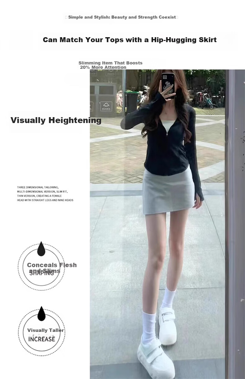 Langsha Split Sports Skirt Pants for Women 2026 New High Waist Slim Hip Hugging A-line Mini Skirt Anti-Exposure 5
