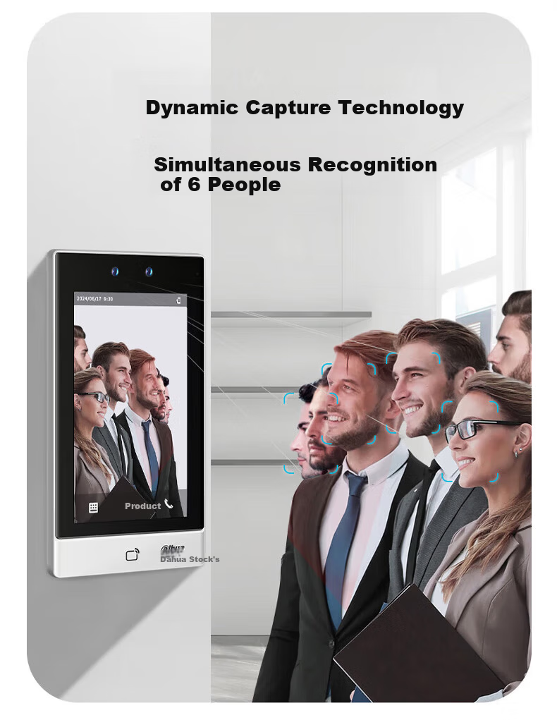 Dahua Facial Recognition Access Control All-in-One Machine Enterprise WeChat Co-branded Attendance Machine 7-inch Large Touch Screen Wired Network Face and Card Attendance K71 7