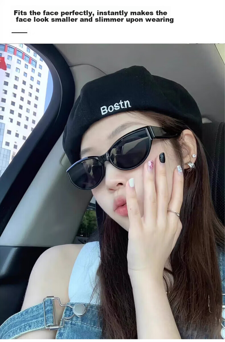 Colore.in Cat Eye Sunglasses for Women, Retro Hot Girl Style, Small Face, Small Frame, GM Glasses, 2026 New Style, UV Protection, Polarized Sunglasses 9