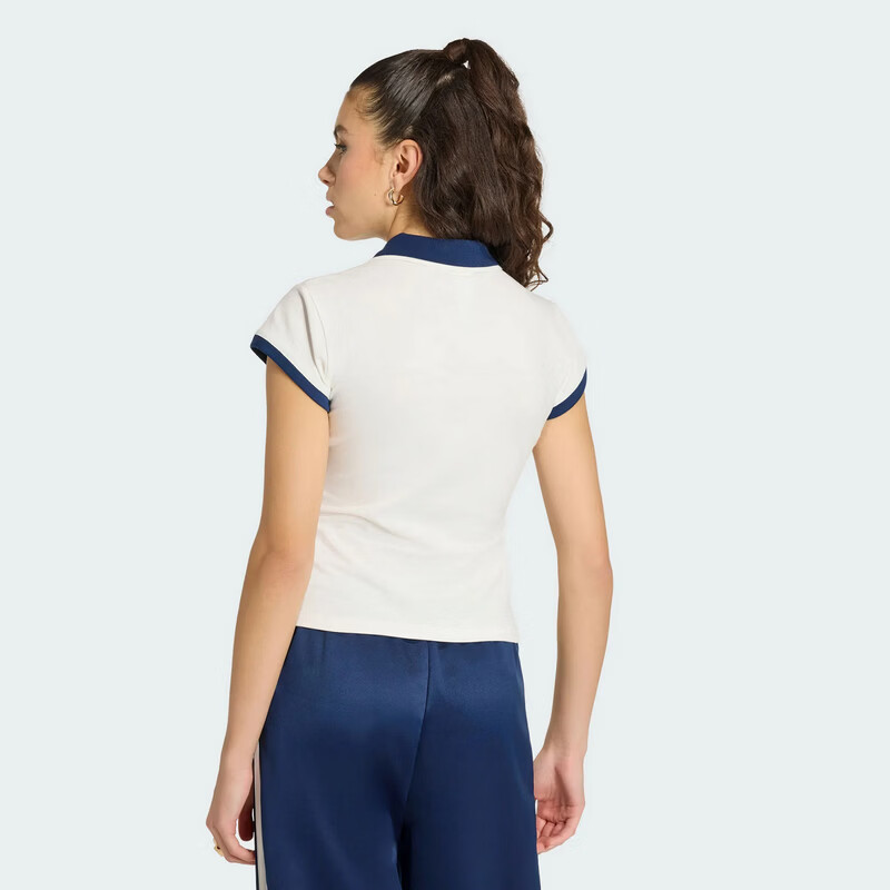 Adidas Originals Women's RIB POLO TEE Short Sleeve Polo KS7357 White S 3