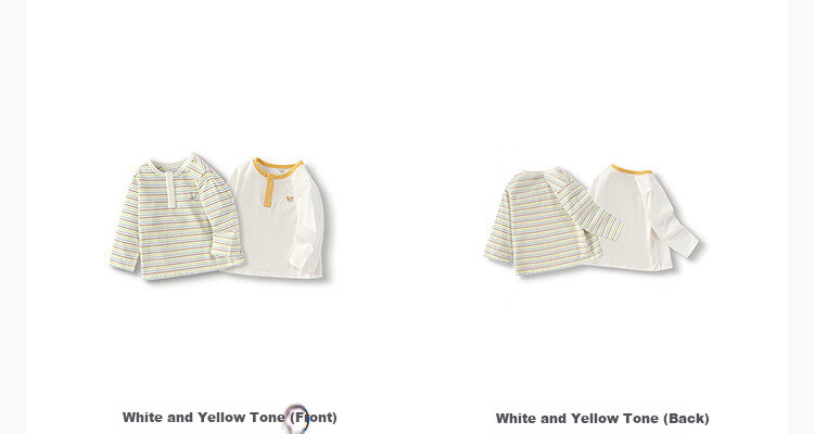 BALABALA 2-Pack Kids' Long Sleeve Cotton T-Shirts Boys Girls Basic Baby Tops Simple Fresh Style 6